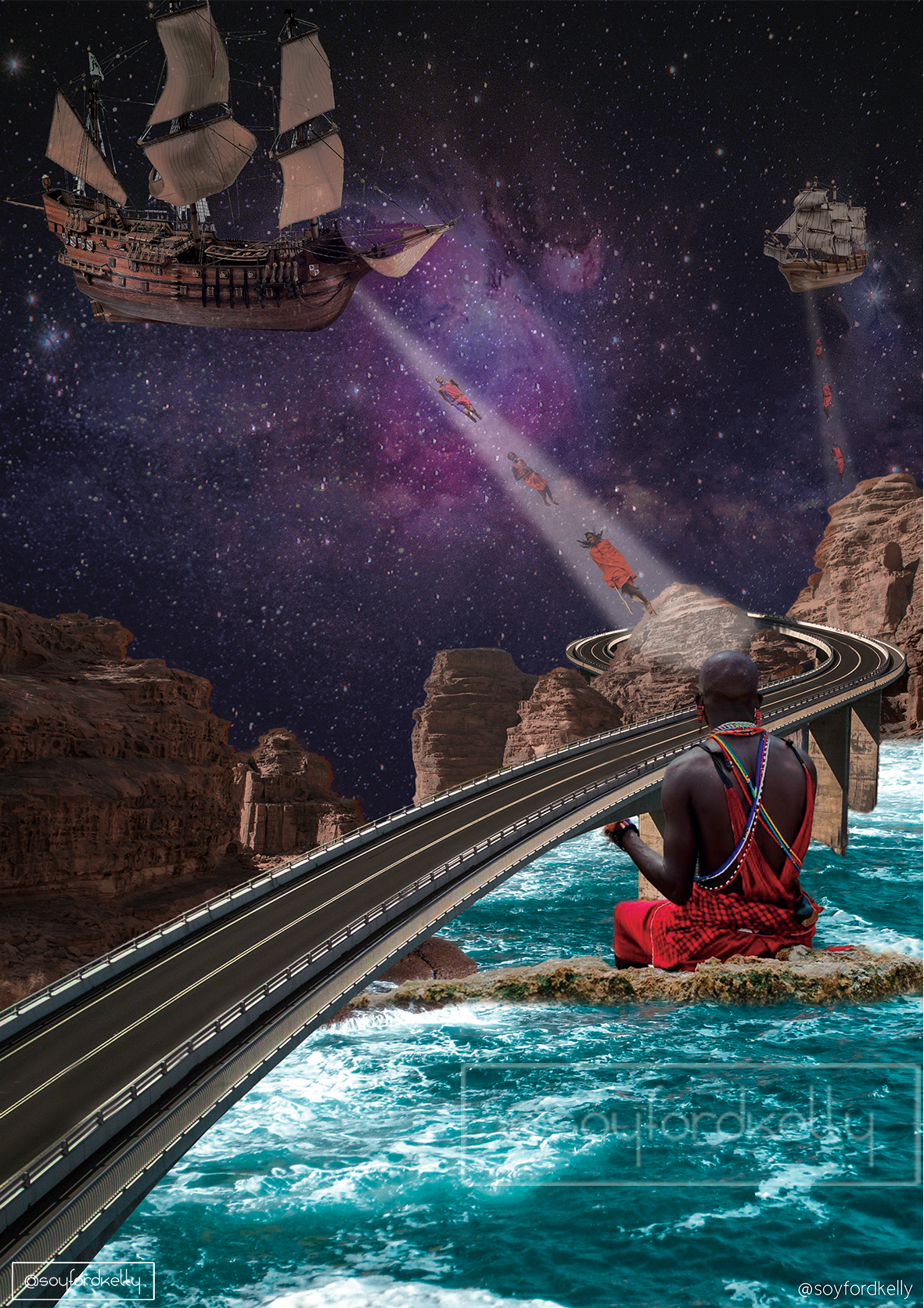 Afrofuturist Photo collage by Ford Kelly
